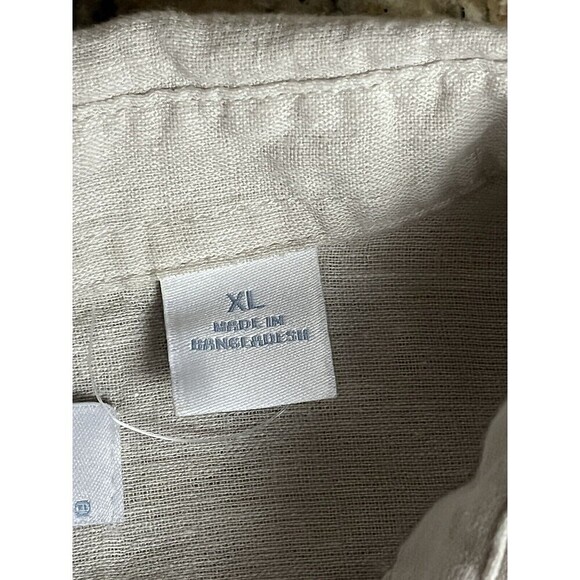 Cafe Luna Mens Shirt Beige Color Size XL Linen/Cotton Boho Breathable Minimal - Picture 6 of 8
